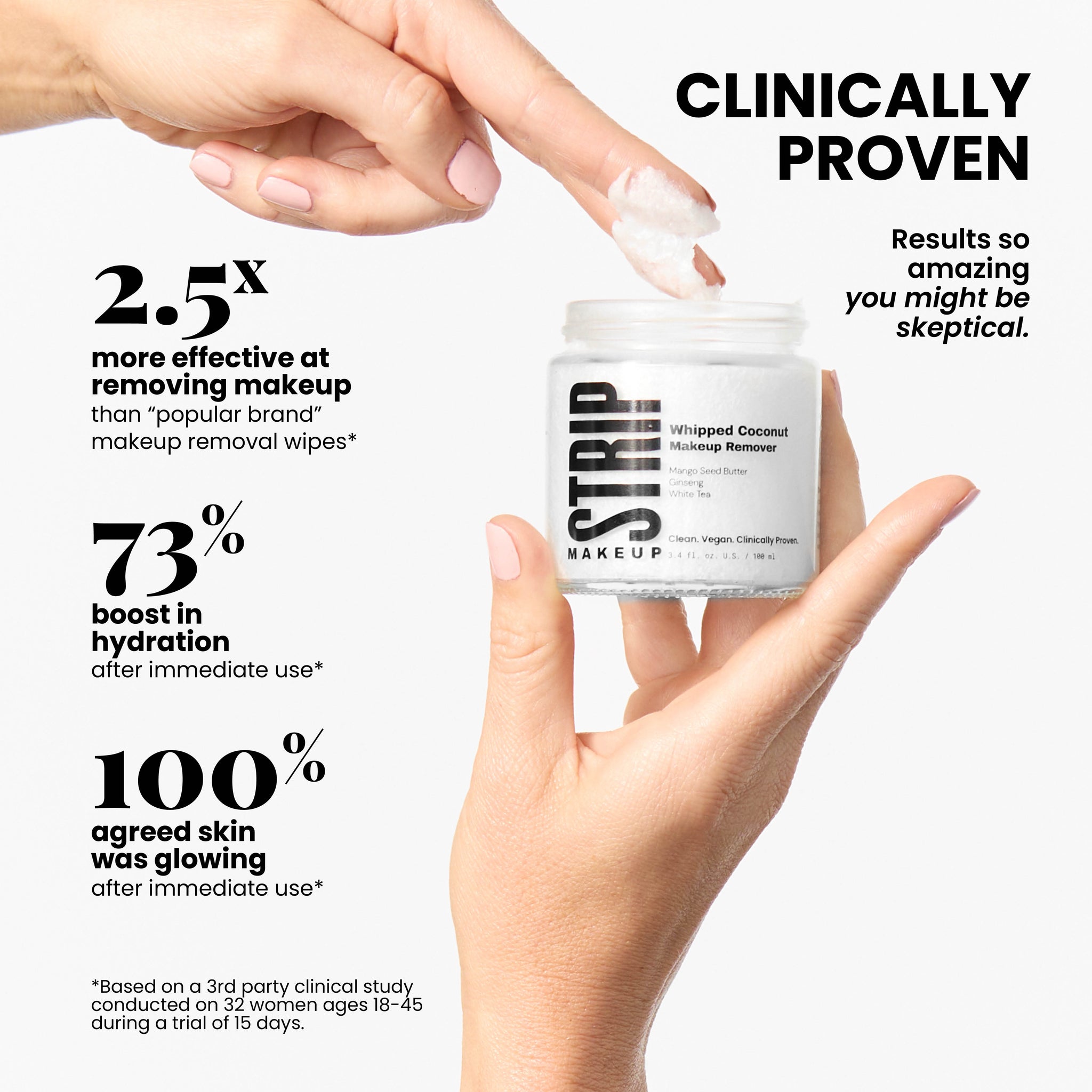 Coconut oil Makeup Remover Cleanser for Removing Makeup Strip Makeup